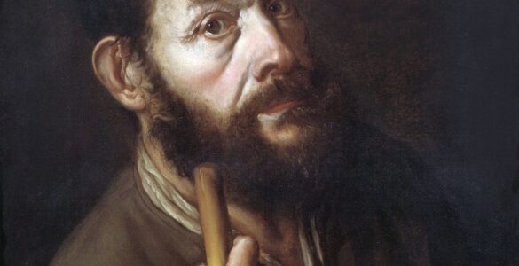 Un autorretrato el pintor italiano Giacomo Ceruti que bien podría ser nuestro Juan de la cachiporra y la cueva encantada. En este cuadro Giacomo se retrata como peregrino, su palo de andar nos hizo pensar en la porra de Juan